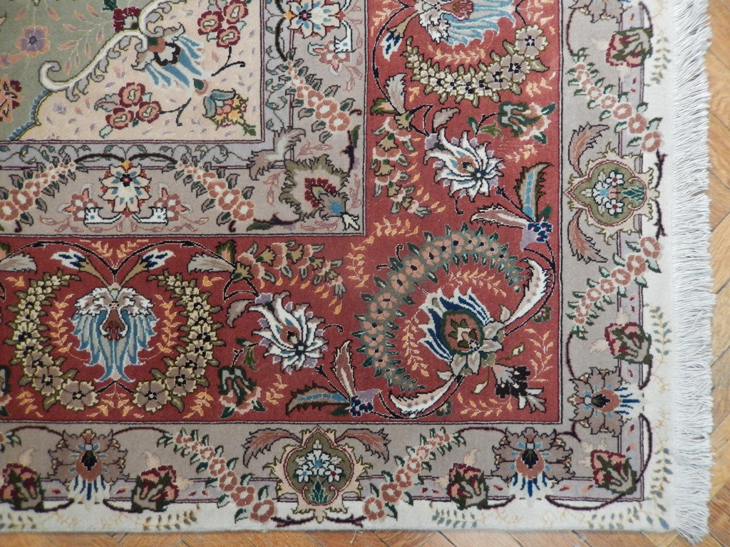 9.9 x 13.6 Wool & Silk Persian Tabriz Rug #PIX-21909