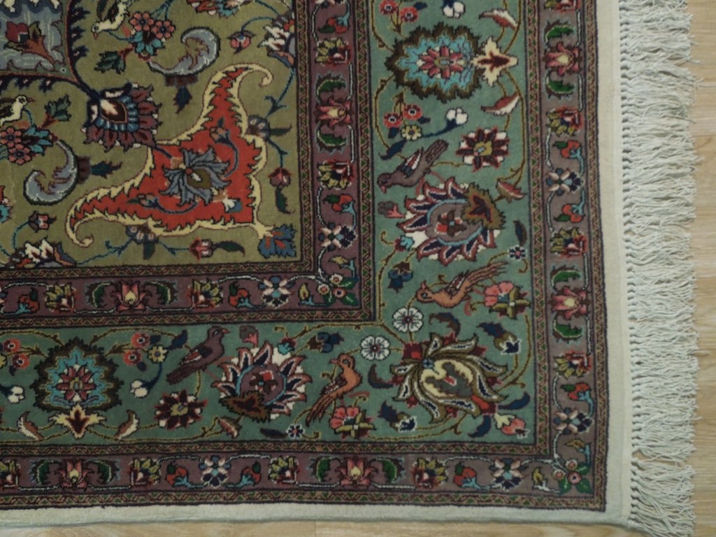 6 x 9.8 High Quality Authentic Persian Tabriz Rug Handmade Iran Wool and Silk 400 KPSI #PIX-18146