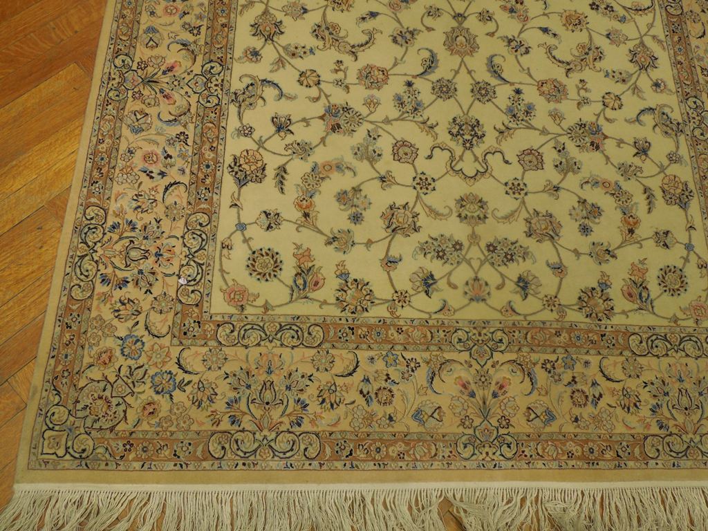 5 x 7.8 Quality Authentic Persian Esfahan Rug Handmade Iran Wool and Silk 400 Kpsi #PIX-23965