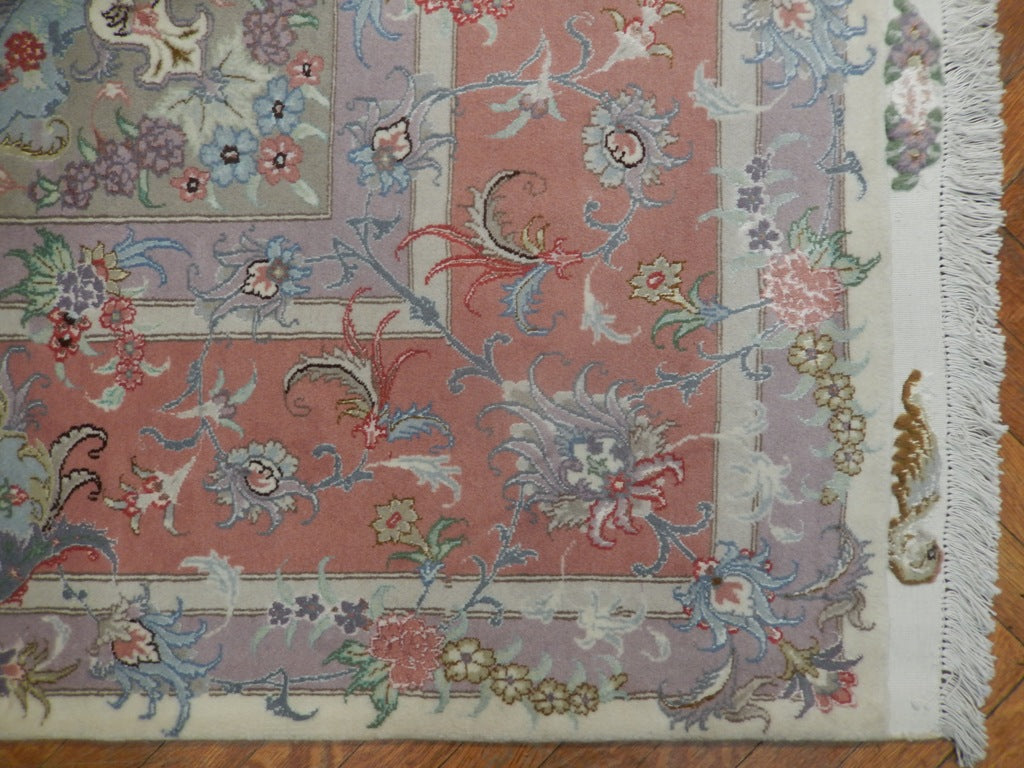 8 x 11.7 Top Quality 70 Raj SIGNED Persian Tabriz Rug Wool and Silk 500 KPSI #PIX-21843