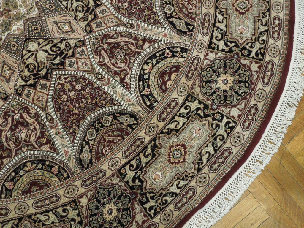 9 x 9 ROUND Fine Quality Wool and Silk handmade Rug Multi Color DOM Esfahan   #PIX-20846