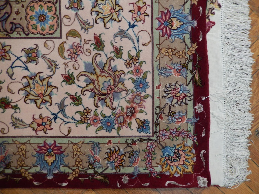 9.9 x 13 Super High Quality Authentic Persian Tabriz Rug Handmade Iran Wool and Silk on Silk 500 KPSI #PIX-21870