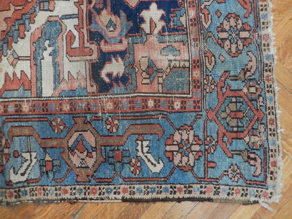 7.3 x 11.3 Authentic Old Persian Heriz Serapi Rug 1950's #PIX-23155