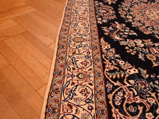 5.4 x 8 Signed Habibian Fine Quality 6 La Nain Rug Wool and Silk Handmade Iran #PIX-4236