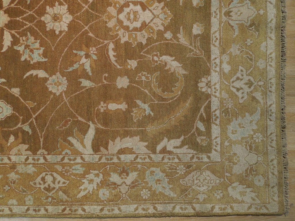 5.10 x 8.9 ARMY BROWN Handmade Agra Rug #PIX-18757