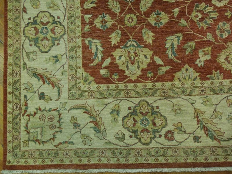 9 x 12 Quality Natural Wool Handmade Chobi Peshawar Rug Rust #PIX-17463