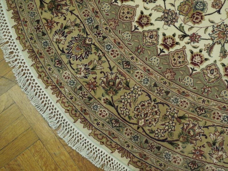 7 x 7 feet ROUND fine weave Quality Wool and Silk Rug    #PIX-17191