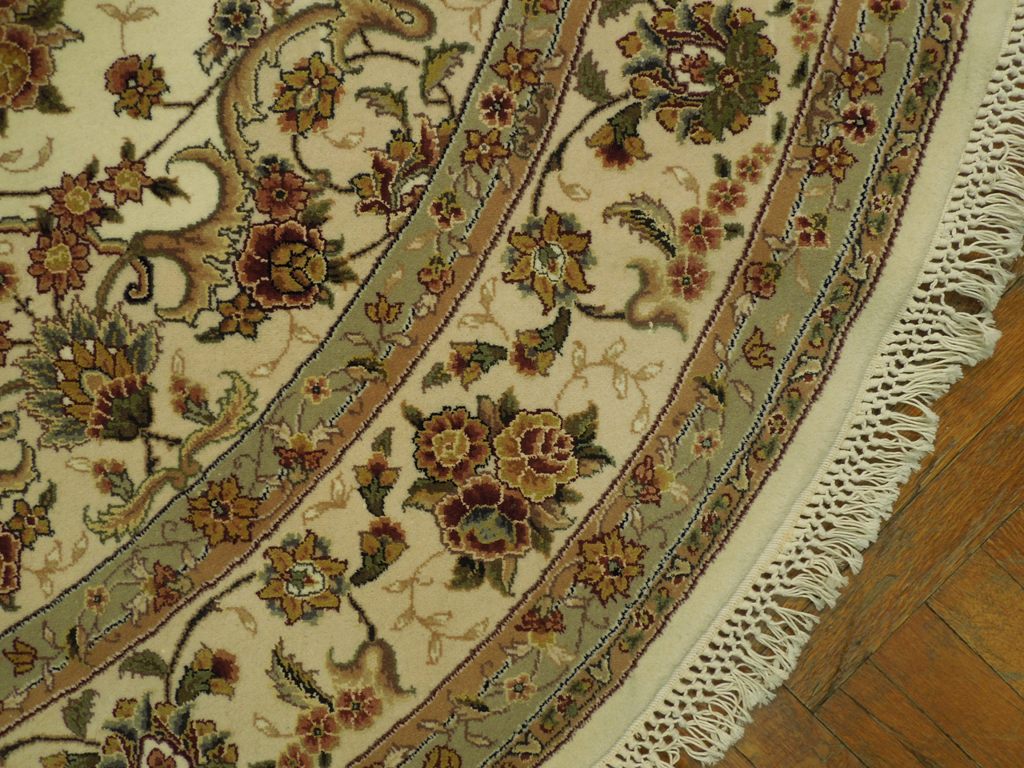 8.2 x 8.2 Feet ROUND Wool and Silk Fine Hand-knotted Rug #PIX-20867