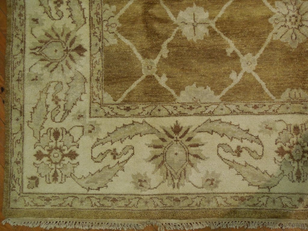 8 x 9.8 New Hand-Knotted Agra Rug Transitional Olive #PIX-20031