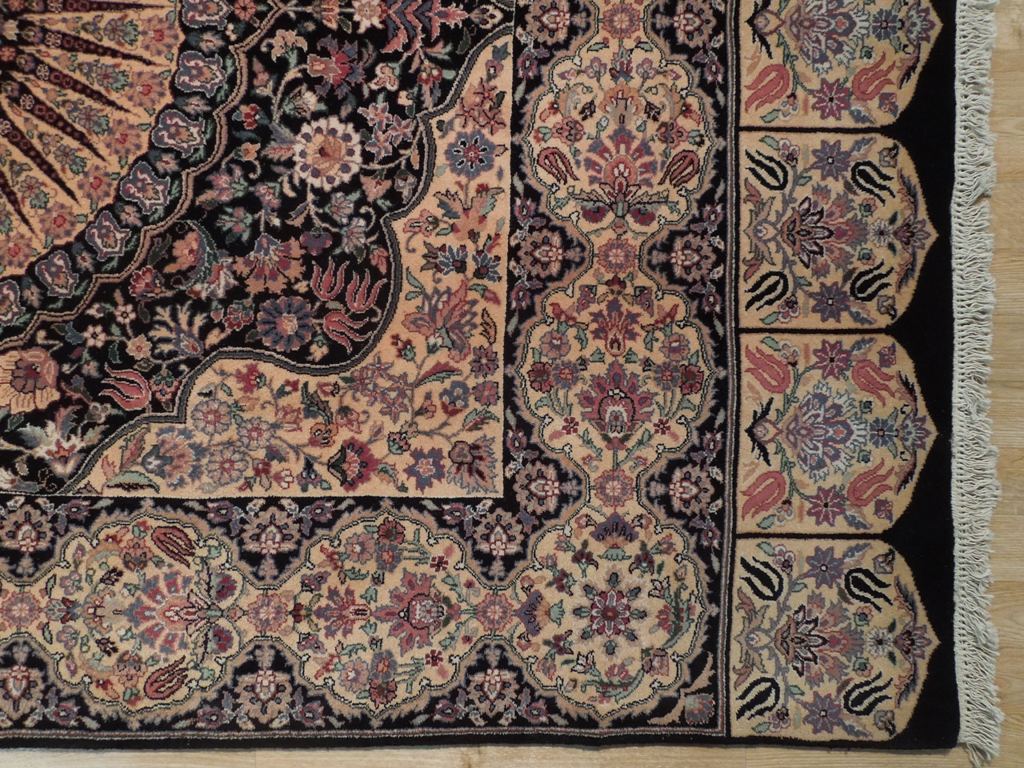 5.10 x 8.8 High Quality Wool and Silk Handmade Rug French Savonnerie BLACK #PIX-18807