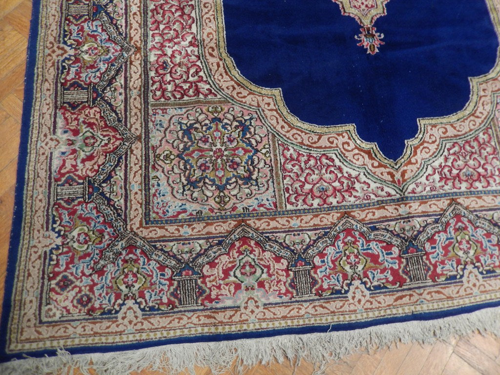 8.2 x 11.4 Authentic Persian Kerman Rug Classic Royal Blue #PIX-23418