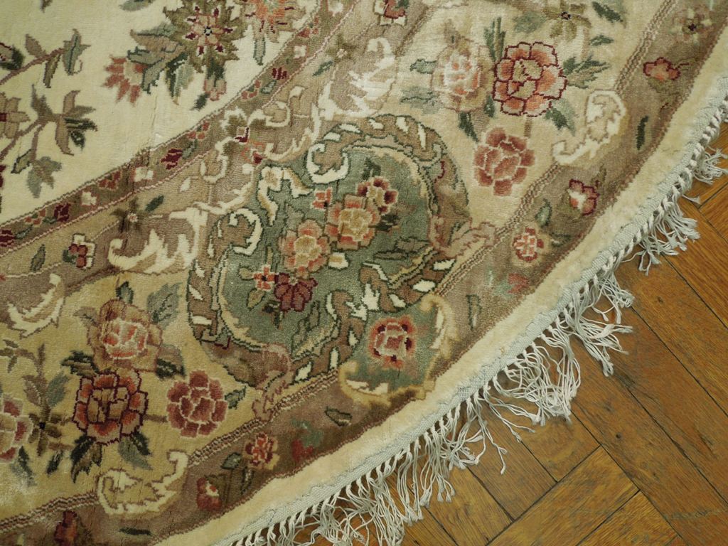 8.0 x 8.0 Feet ROUND Fine Handmade Wool and Silk Rug#PIX-20921