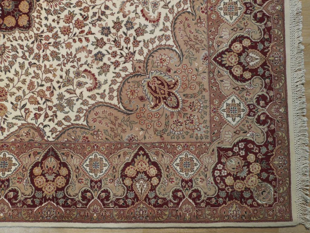 8 x 9.9 Tabriz Hand‑Knotted Wool and Silk Quality Area Rug #PIX-18616