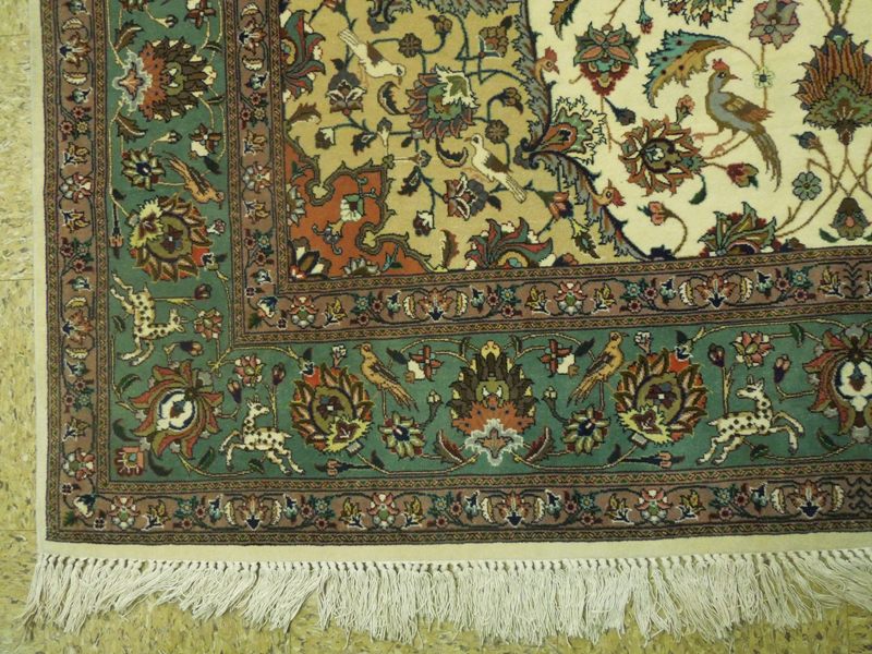 6.1 x 9.5 Iran Handmade Tabriz Rug - Genuine Persian Carpet with Animal Design #PIX-18059