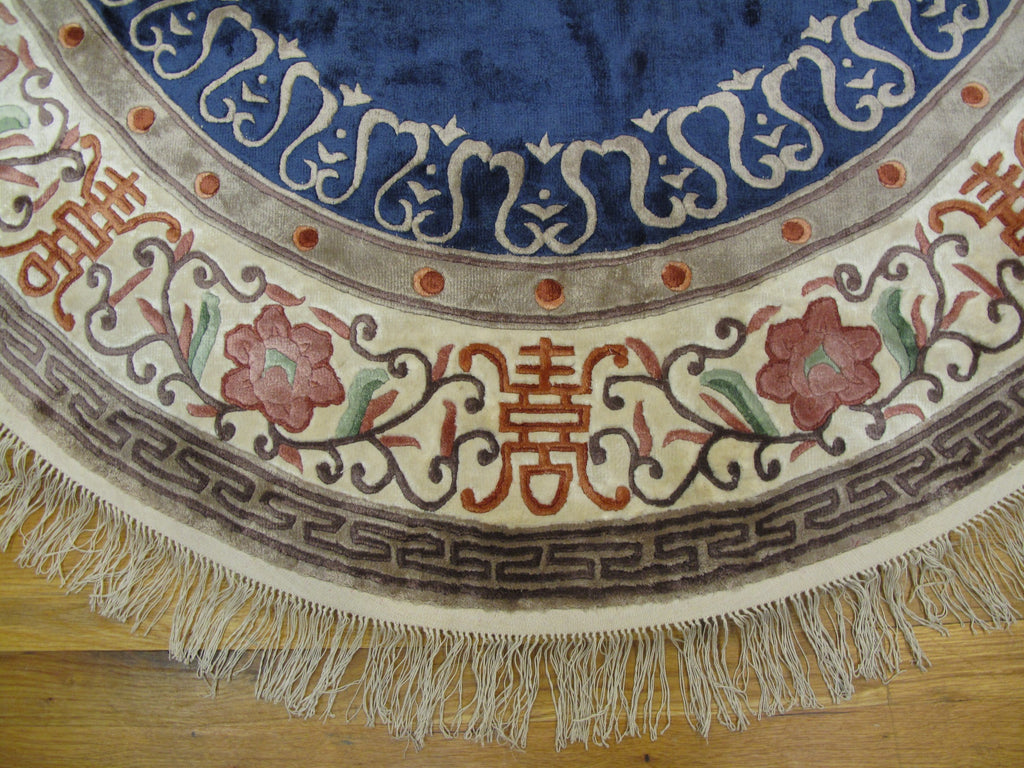 6 x 9 Oval Hand-knotted Rug Chinese Art Deco  #PIX-26302