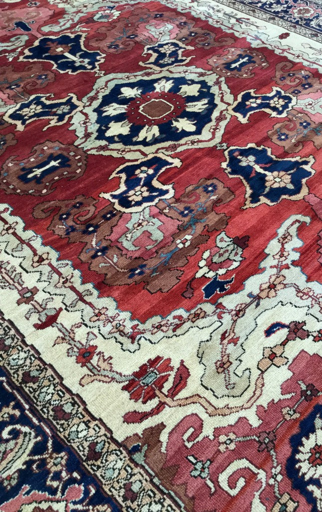 8.2 x 11.8 Unusual Authentic Persian heriz Rug IVORY #B-80148