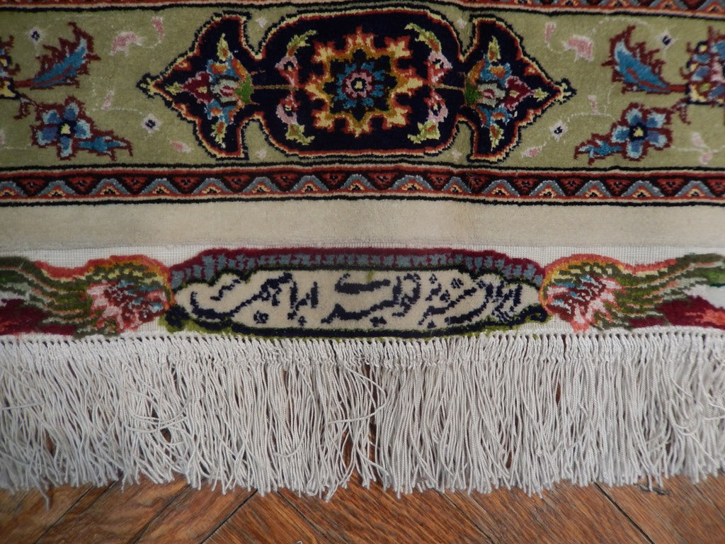 8 x 11.10 Raj Tabriz 500 KPSI Signed Super Fine Quality Rug Wool and Silk on Silk Handmade Iran Authentic #PIX-21844