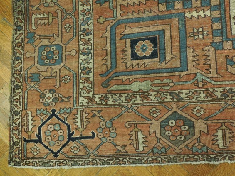 9.4 x 12 Rare Antique Serapi Rug 1930's #PIX-17176
