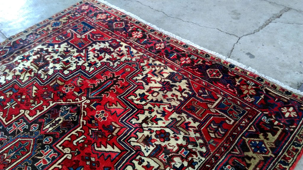 8 x 11 Genuine Persian Heriz Rug Tribal Carpet #B-80873