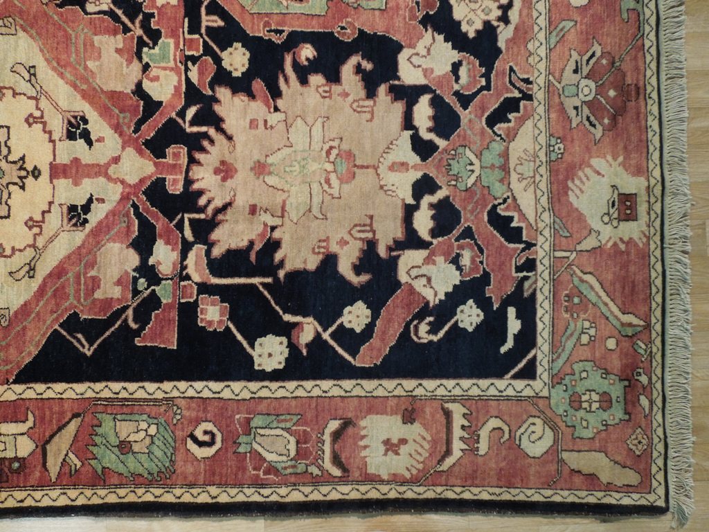 9 x 12 Great Zigler Peshawar New Rug Hand-Knotted Afghanistan Reproduction Black #PIX-18418