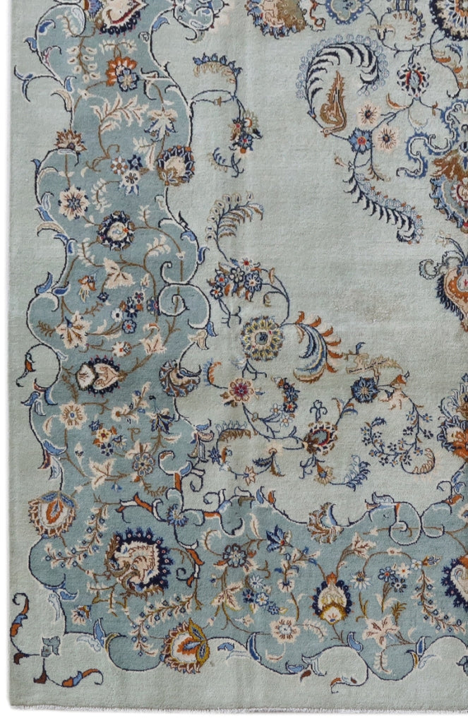 10.2 x 15.5 Signed Authentic Persian Kashan Rug 1970's #B-82339