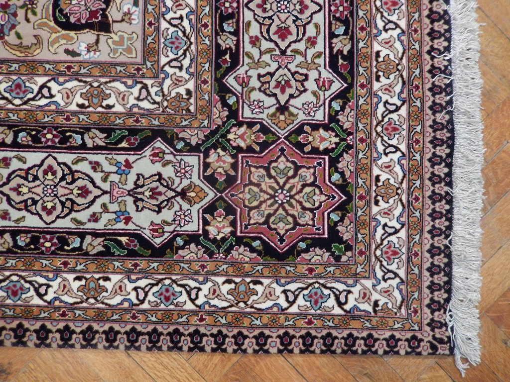 9.10 x 13.3 Super Quality Authentic Persian Tabriz Rug Wool and Silk on Silk Amazing Gonbad Dom Design #PIX-21921