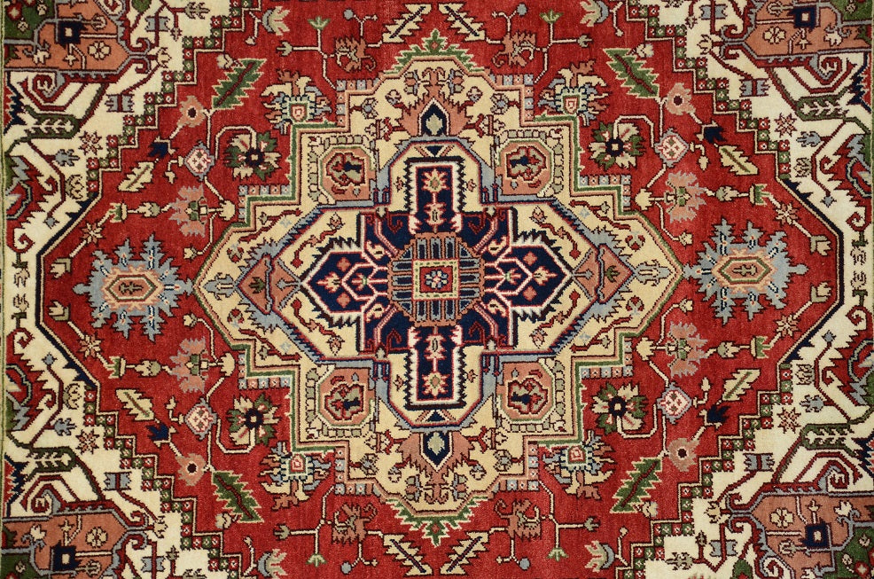 8 x 9.9 NEW Hand-Knotted India Serapi Heriz Rug #B-79305