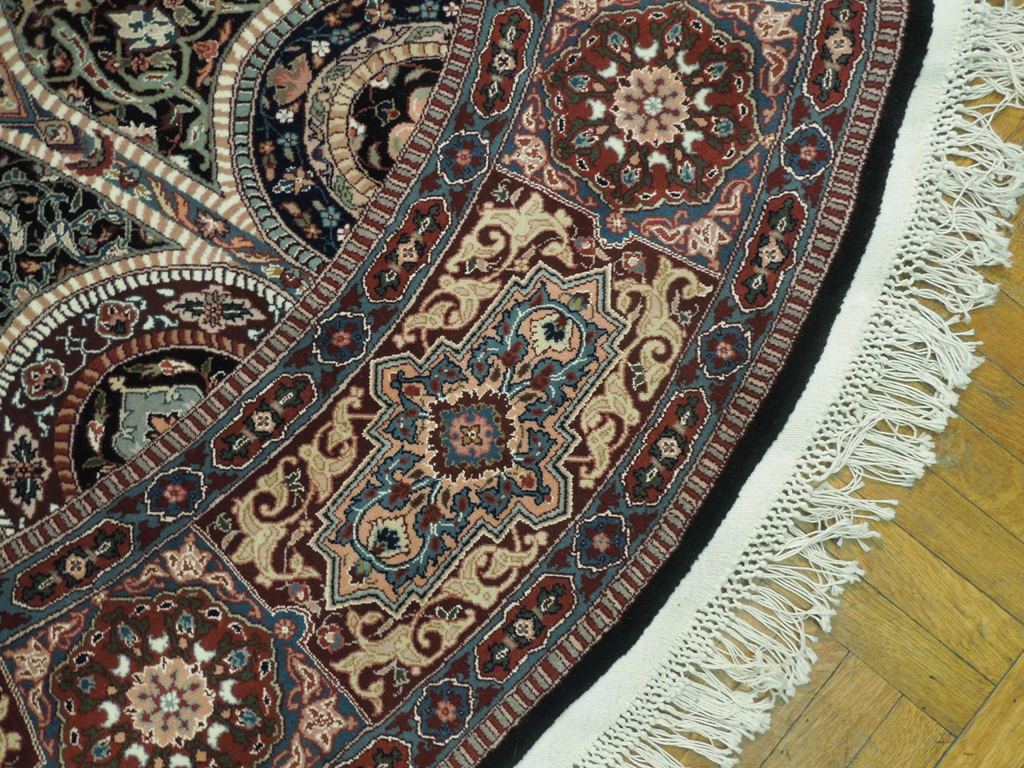 8.9 Feet ROUND Wool and Silk Fine Quality Rug MULTI COLORS  #PIX-20839