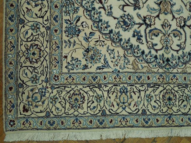 5.1 x 8.1 Signed Persian Nain Rug 9 La Wool and Silk Iran #PIX-16691