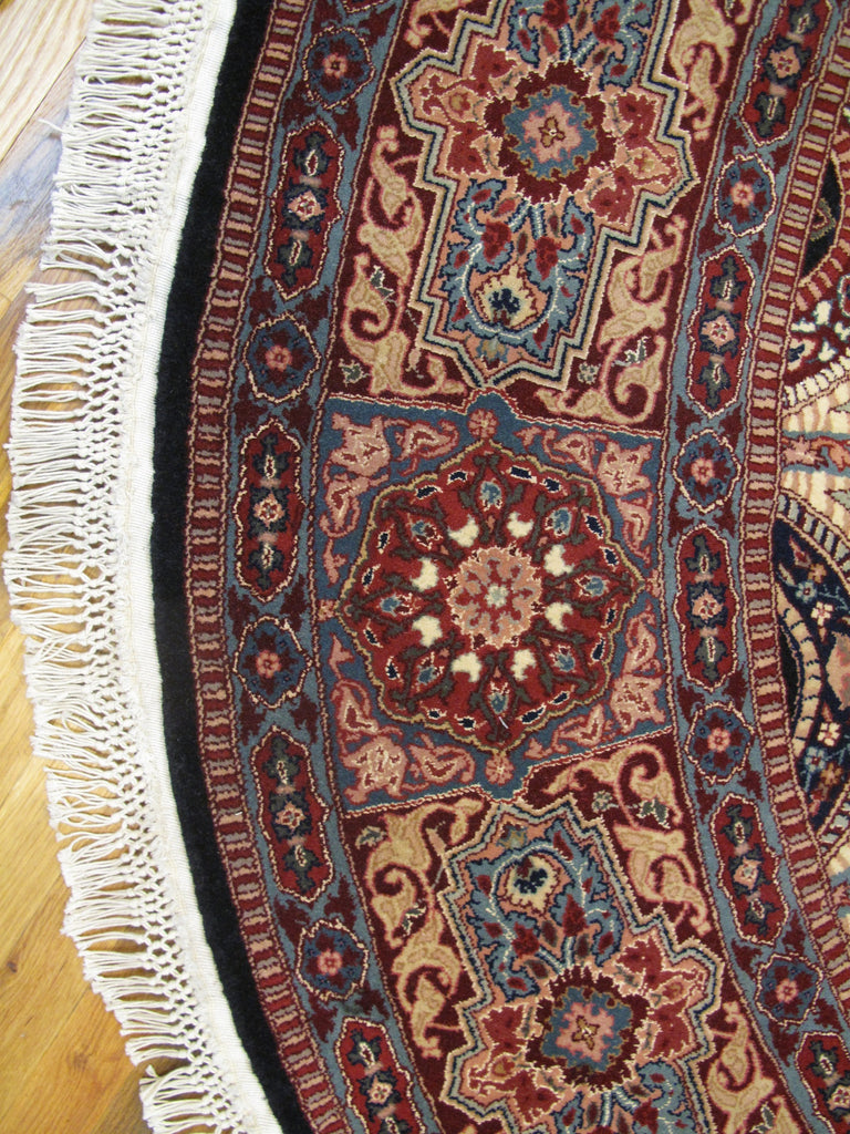 8 x 8 Fine Quality Wool and Silk Dom Esfahan Round Rug #PIX-26301