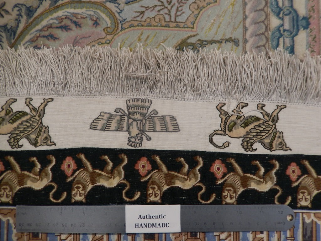 9 x 13.6 super Fine Quality Authentic Persian Tabriz Rug 70 Raj 500 Kpsi Wool and Silk On Silk Foundation Akhte Jamshid Iran Ancient #PIX-21911