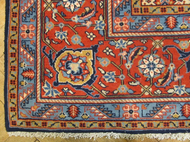 7.4 x 10.8 Blue Persian Tabriz Mahi Bijar Rug #PIX-15322