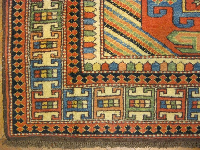 6' x 7' Chechen Kazak Rug Wool on Wool #PIX-15920