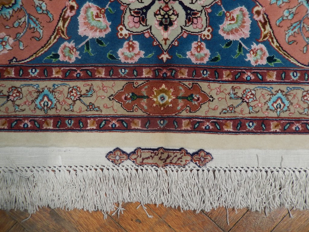 9.8 x 13.4 Super Fine Quality Authentic Persian Tabriz Rug Wool and Silk 70 Raj Handmade Iran 500 KPSI #PIX-21917