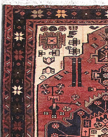 3.8 x 5 Persian Hamadan Rug Tribal #PIX-82699