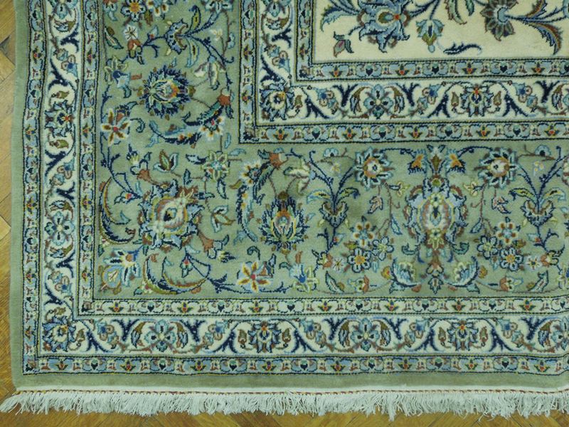 11.8 x 23.3 Signed Authentic Persian Kashan Rug Great Quality Handmade Iran #PIX-17115