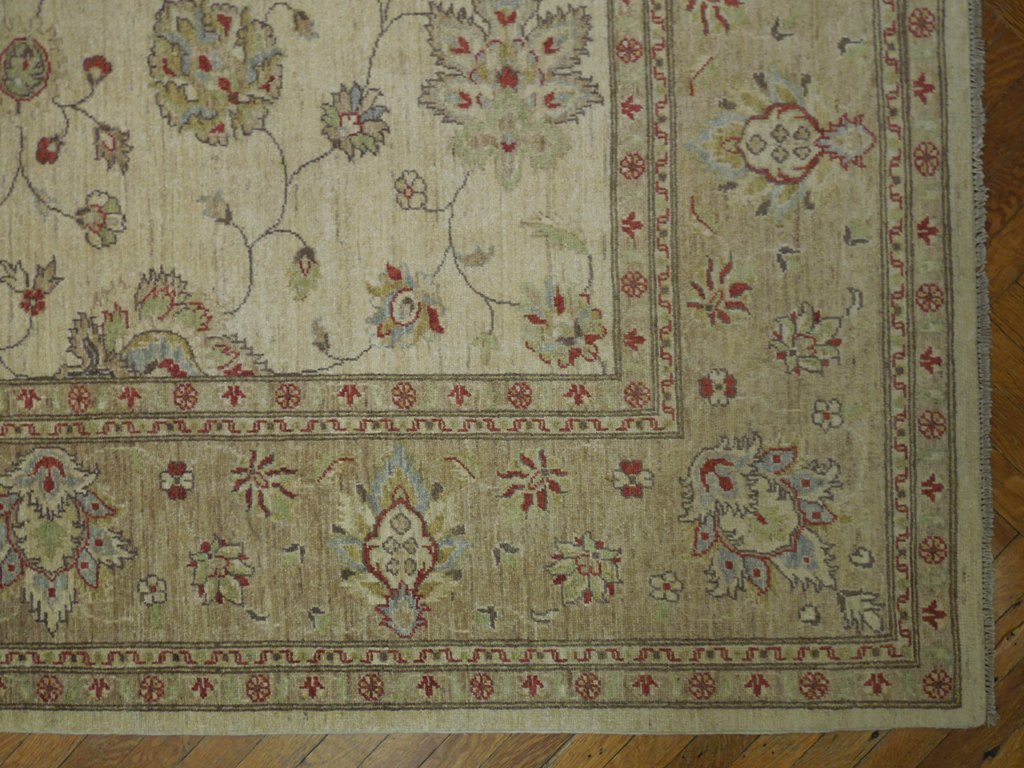 8.2 x 9.9 Peshawar Zigler Carpet Natural Wool Hand-Knotted Chobi Area Rug #PIX-20542