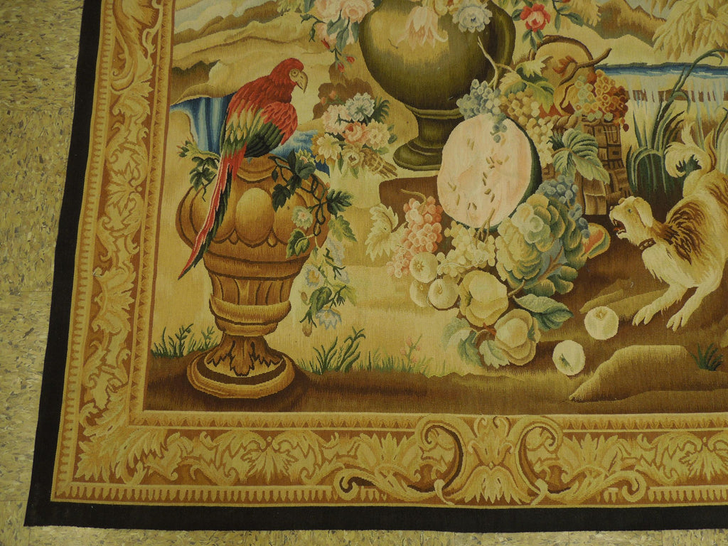 4.4 x 6 Beautiful Hanging Tapestry Art Handmade Rug Wase, dog, Flowers #PIX-25828
