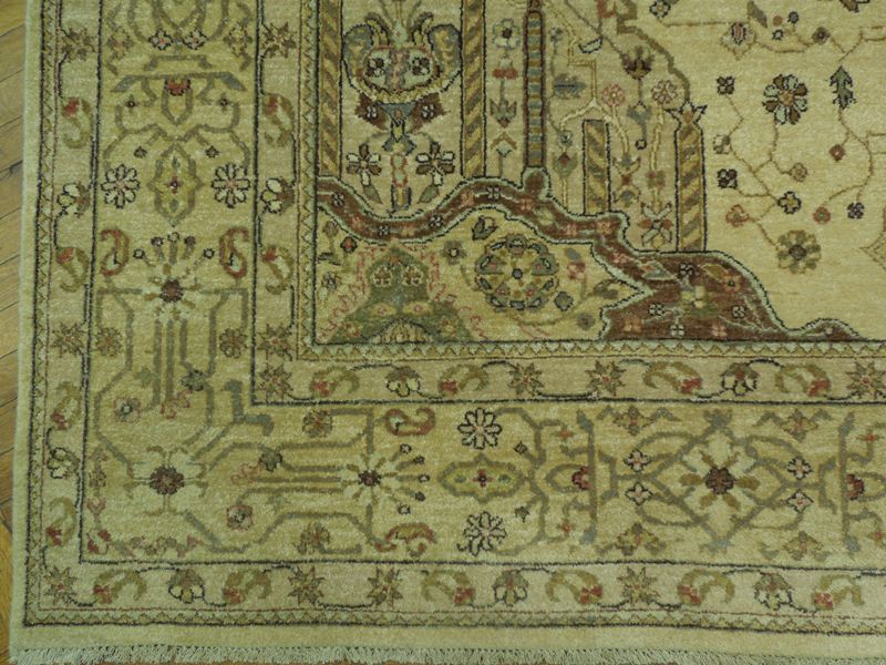 8 x 10 High Quality Agra Rug Handmade Natural Wool #PIX-17523