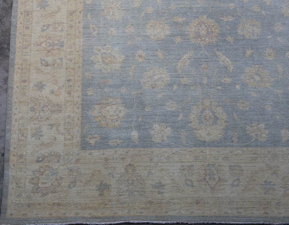 9.1 x 12  Light Blue Chobi Peshawar Rug #PIX-28475