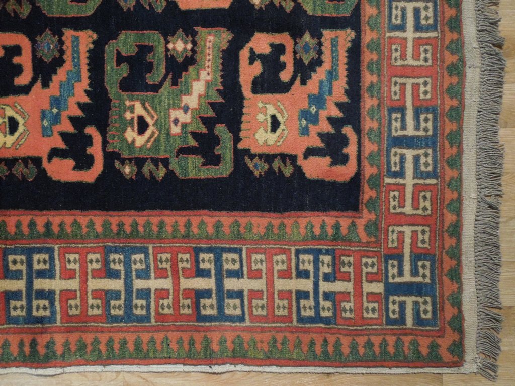 5.4 x 6.4 Kazak Rug Hand-Knotted Afghanistan #PIX-19325