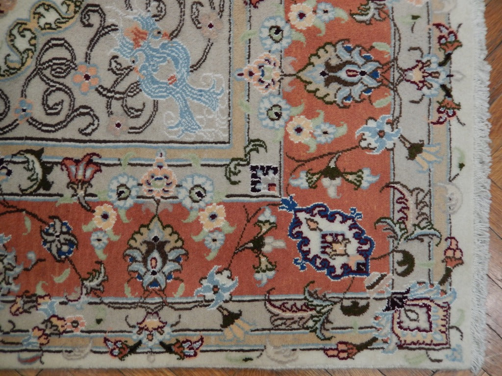 6.9 x 8.2 Authentic Persian Tabriz Rug Handmade Odd Size Iran Wool and Silk #PIX-21996