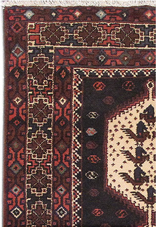 3.3 x 4.8 Persian Decorative Tribal Rug Black #PIX-82738