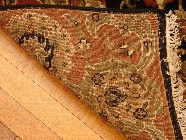 4.1 x 9.11 Wide Quality Handmade Jaipour Runner BALCK #PIX-12827