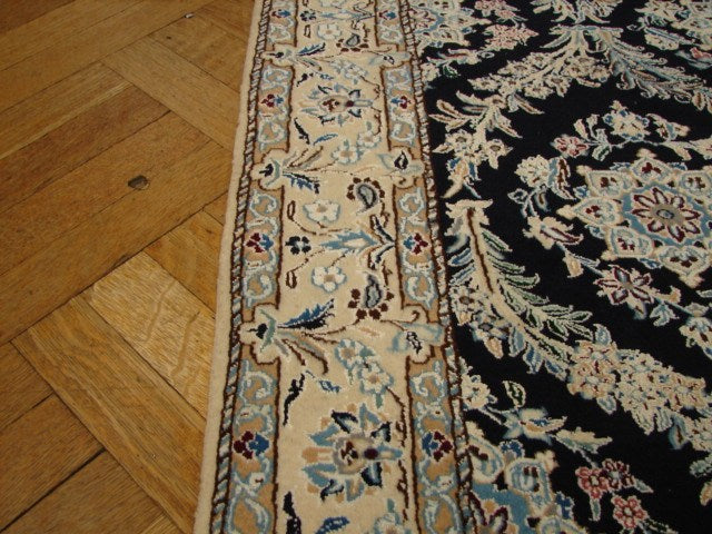 3.3 x 4.3 Signed Habibian High Quality Authentic Persian Nain 6 La Rug Handmade Iran Wool and Silk 500 KPSI #PIX-4869