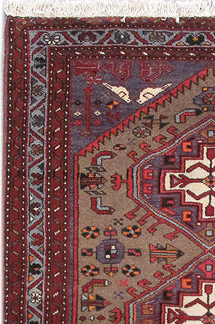 3.3 x 5 Persian Tribal Hamadan Rug Olive #PIX-82742