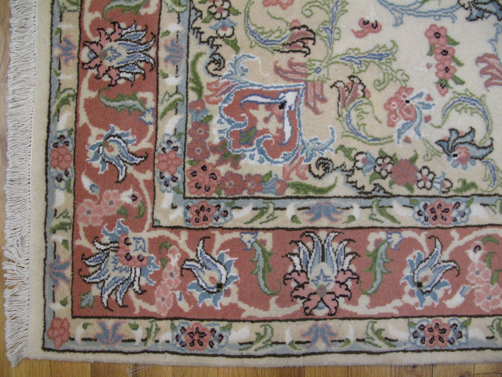 4.9 x 6.7 High Quality Authentic Persian Tabriz Rug Handmade Iran Wool and Silk 400 KPSI #PIX-29298