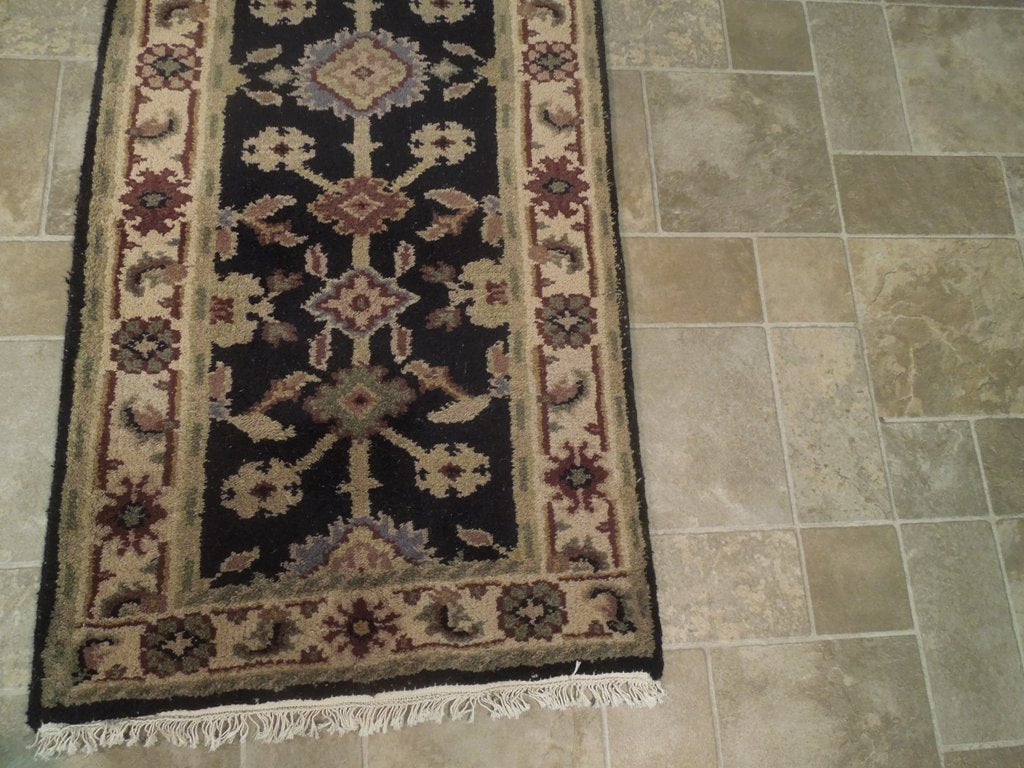 20' Feet Handmade Wool Runner BLACK #B-74121