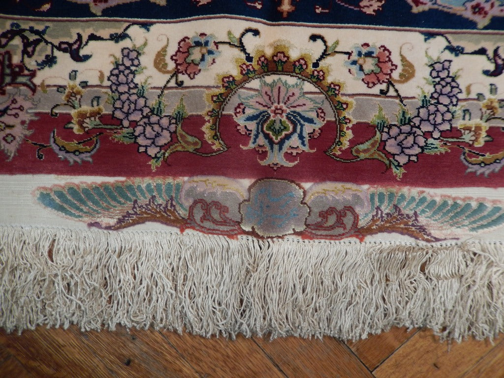 9.7 x 13.8 Super High Quality 70 Raj Authentic Persian Tabriz Rug Handmade Iran Wool and Silk on Silk 500 KPSI #PIX-21912