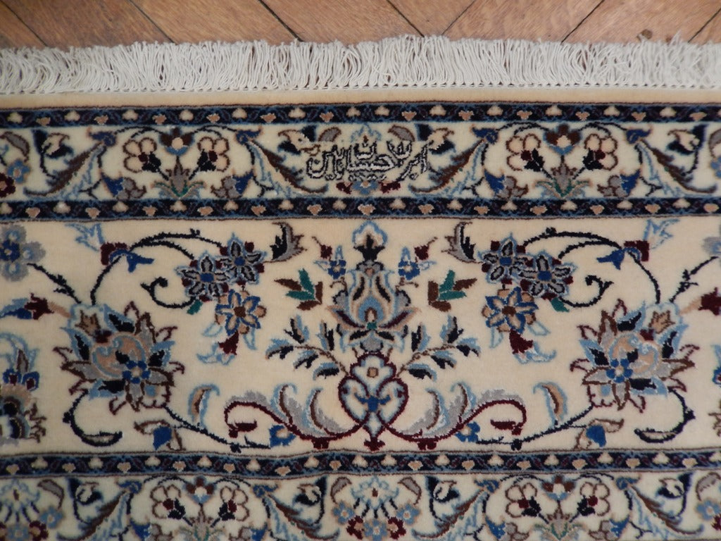 6.8 x 10 Signed Habibian High Quality Authentic Persian Nain Rug 6 LA Handmade Iran Wool and Silk 500 KPSI #PIX-22016